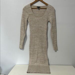 Forever 21 Tan Ribbed Bodycon Midi Dress